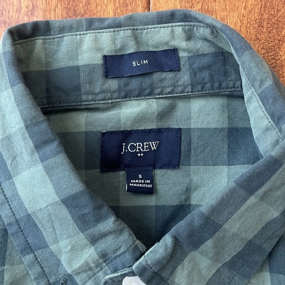 J Crew Plaid Button Down Casual Shirt Slim Fit Size S
